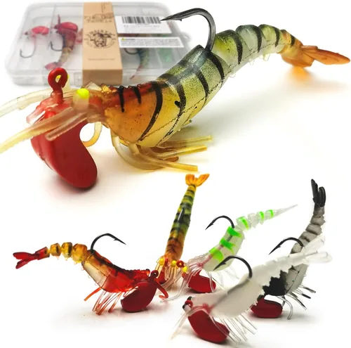Señuelos de pesca suaves, cebos de sábalo y pececillo, señuelos de cola de paleta con cabeza de plantilla premontada para lubina, trucha, C3-5pcs