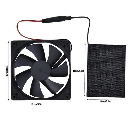 Miniatura 2 de AUNMAS Kit de mini ventilador con energía solar, sistema de enfriamiento automático de ventilación de escape de gallinero de invernadero, 5 V, 3 W