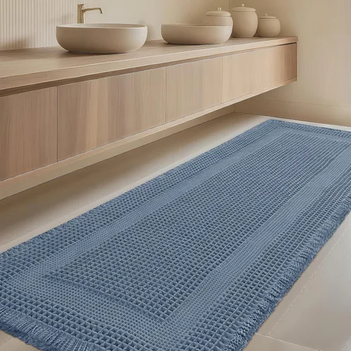 Miniatura 46 de Tapete de baño con diseño de gofre, moderno, bohemio, absorbente, antideslizante, ultrasuave, lavable a máquina, con letra de baño, dormitorio