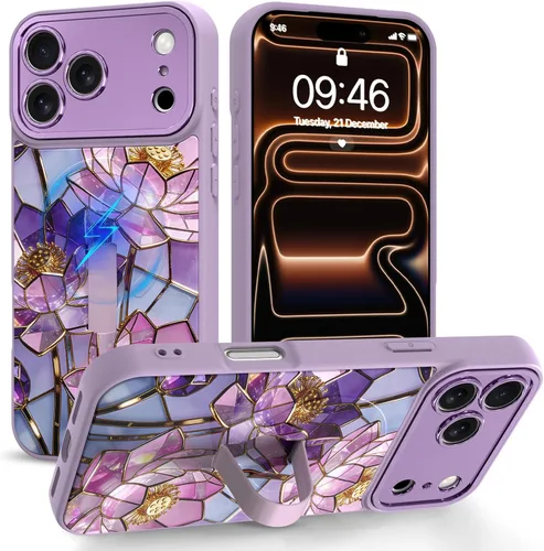 Miniatura 34 de Funda compatible con iPhone 17 Pro Max con correa de mano para los dedos, funda de teléfono con estampado de leopardo y guepardo para mujeres