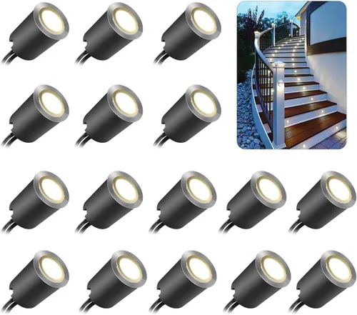 Kits de luces LED empotrables para cubierta con carcasa protectora negra φ32mm, SMY en tierra iluminación de paisaje al aire libre IP67 impermeable,