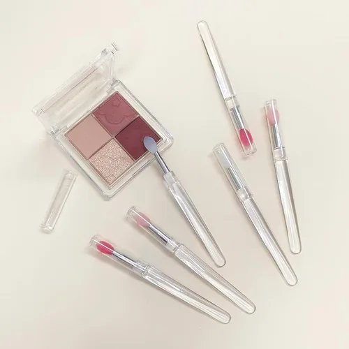 Miniatura 7 de Cepillo de labios de silicona, 4 varillas de brillo de labios rosa con tapa, cerdas de silicona suaves, 6 pulgadas de longitud, para brillo