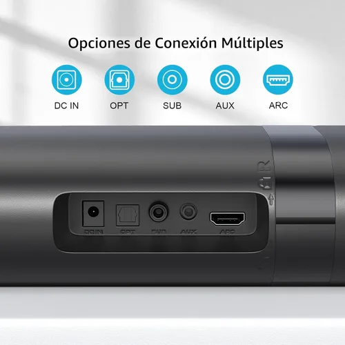 Miniatura 6 de Barra de Sonido Assistrust con Subwoofer, Barra de Sonido de 110W para Smart TV con Bajo Profundo Ajustable y Aumento de Volumen y 3 Modos de EQ