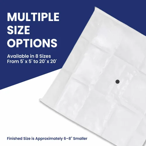 Miniatura 8 de Tarps Now - Lona desviadora de fugas de 5 x 5 pies y desviador de lluvia de techo, lona reforzada de polietileno para techo y techo con brida