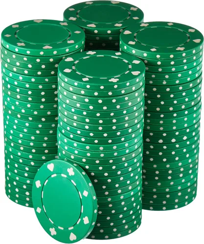 Paquete de 100 fichas de póquer adecuadas, juego de fichas de calidad de casino de 0.41 oz, fichas de póquer en blanco no denominadas, perfectas