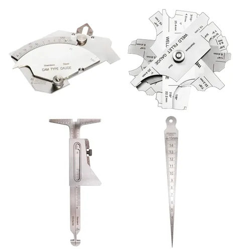 Miniatura 13 de Juego de medidor de soldadura incluye calibre tipo leva y calibre de soldadura de filete y calibre de comprobación de porosidad y calados y calibre