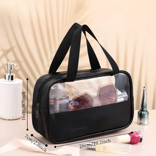 Miniatura 2 de Buryeah 9 piezas translúcidas bolsa de maquillaje organizador de artículos de tocador para mujeres y hombres, bolsa de viaje portátil impermeable