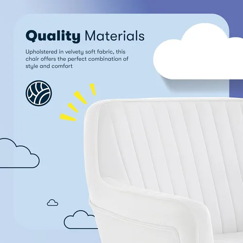 Miniatura 4 de Serta Ashleigh - Silla de oficina moderna, diseño acanalado acolchado, cojín de asiento de bobina de bolsillo, elegante sillón decorativo de Tela