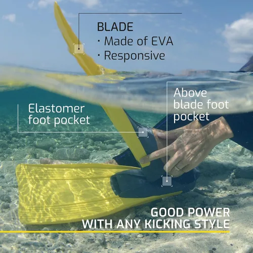 Miniatura 14 de Cressi Aletas de pie completo para esnórquel, buceo y natación - Ligeras, cómodas y fáciles de usar - Clio - Fabricadas en Italia Negro