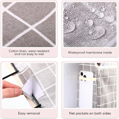Miniatura 5 de Boao Paquete de 8 bolsas de almacenamiento para colgar en la pared, bolsas organizadoras de almacenamiento de pared con ganchos, cesta colgante