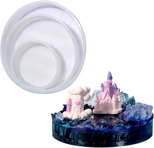 Miniatura 7 de 3 moldes de silicona de círculo profundo para resina, moldes de resina grandes brillantes redondos profundos, 8 x 2 pulgadas de alto. 6 x 2 pulgadas