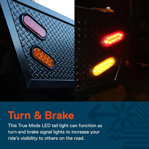 Miniatura 4 de Juego de luces traseras LED ovaladas para remolque de 6.0 in, 2 color ámbar y 2 color rojo 4 Rojo + 2 Blanco