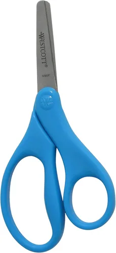 Miniatura 3 de Westcott Tijeras para niños de 5 pulgadas, romas, paquete de 12 (4 amarillas, 4 rojas, 4 azules)