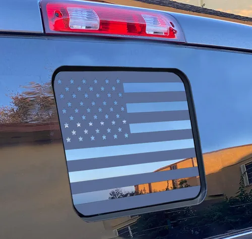 Miniatura 12 de Xinghe Para Chevy Silverado GMC Sierra Chevrolet Colorado 2019-2023, calcomanía de bandera estadounidense para ventana trasera de camión, vinilo
