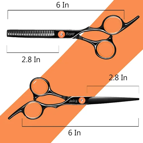 Miniatura 2 de Kit de tijeras para cortar y degrafilar el cabello, kit profesional de tijeras para mezclar cabello Fcysy, tijeras de peluquero para corte