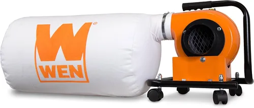 Miniatura 2 de WEN DC3401 - Colector de polvo rodante de 5.7 amperios y 660 CFM con bolsa de 12 galones y montaje en pared opcional, negro y sistema de filtración