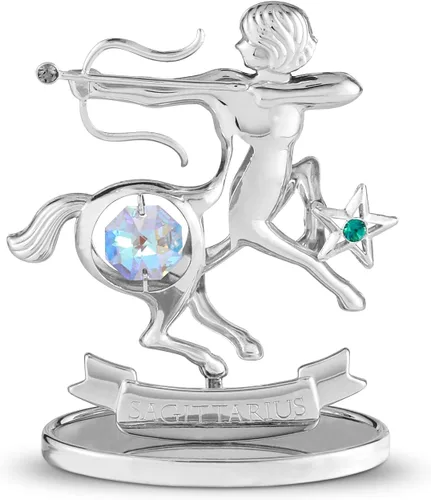 Miniatura 27 de CRYSTOCRAFT Regalo de sagitario, adorno de constelación con cristal austriaco, adorno de cristal de signo del zodiaco, colección de decoración