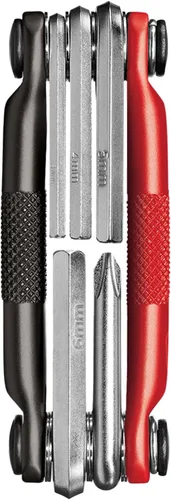 Crankbrothers Herramienta multiherramienta M 5 para bicicleta, multiherramienta MTB negro y rojo, 5 herramientas de bicicleta (herramienta 5 en 1),