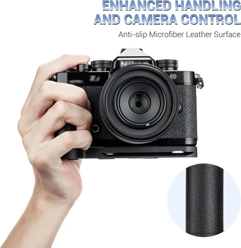 Miniatura 2 de JJC Soporte en L de agarre de mano de metal sólido para cámara Nikon Zf, para soporte Airtag, empuñadura Nikon Zf, almohadillas antideslizantes
