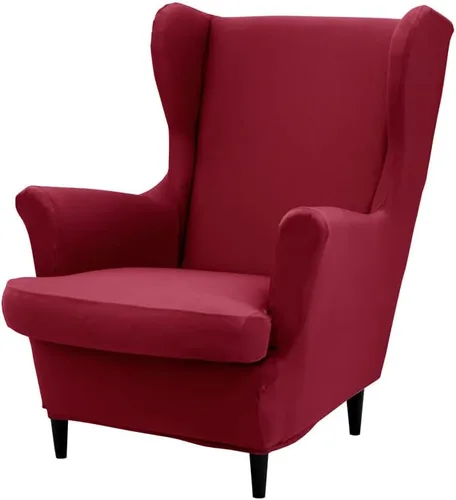Miniatura 25 de Fundas para silla Wingback, 2 piezas, fundas elásticas para sillón de ala de color sólido con parte inferior elástica, protector de muebles