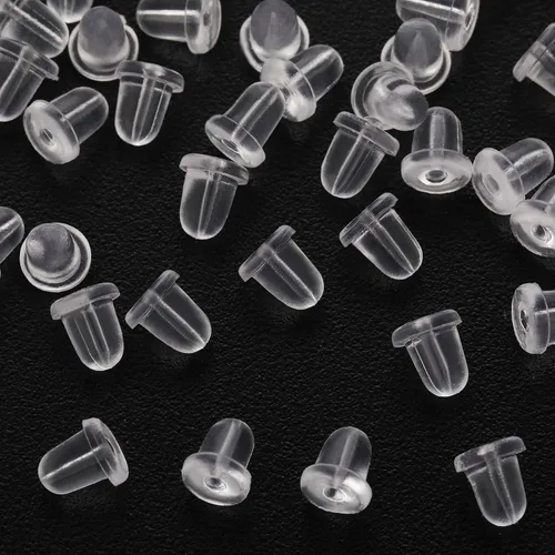 Miniatura 7 de Respaldos transparentes para aretes, 500 piezas de repuestos de respaldos para aretes hipoalergénicos y seguros para aretes de botón y aretes