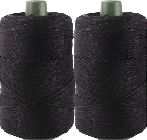 Miniatura 18 de Cordón de hilo artístico de 14.11 oz, hilo de poliéster color burdeos, para tejer macramé, bolsas de ganchillo, canasta de ganchillo, sombrero