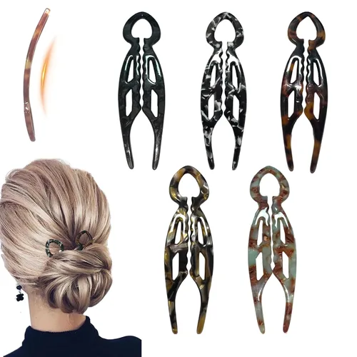 5 horquillas de pelo francés Prestige para cabello fino y grueso, mecanismo de bloqueo de doble muesca antiaflojamiento, accesorios para el cabello
