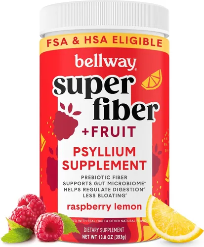 Miniatura 8 de Bellway Polvo súper fibra + fruta, sin azúcar, suplemento de fibra en polvo de cáscara de psyllium orgánico para regularidad, alivio de la hinchazón