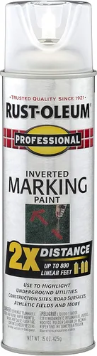 Miniatura 16 de Rust-Oleum 266579 Pintura en aerosol profesional de distancia 2X para marcado invertido, 15 onzas, naranja fluorescente