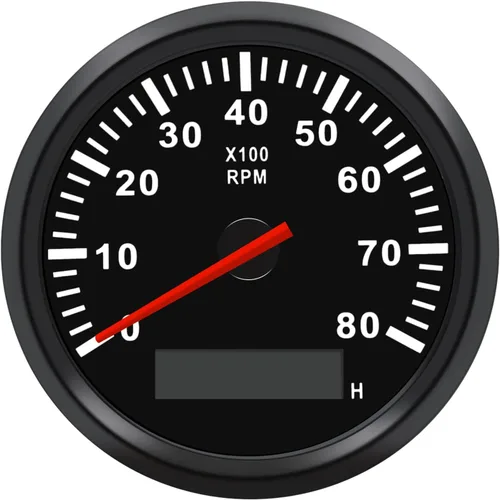 Medidor de tacómetro marino de 3.346 in, impermeable, 0-8000 RPM, para automóvil, camión, barco, RPM, tacómetro, fuera de borda 8000 RPM, medidor de