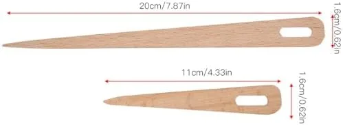 Miniatura 4 de 5 agujas de tejer de ojo grande, aguja de ganchillo de madera para tejer a mano, tenedor de madera, aguja de ojo, herramienta de tejer tapiz