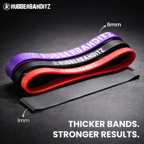 Miniatura 6 de Rubberbanditz Bandas extra gruesas para glúteos y piernas, mini bucle para caderas, muslos, glúteos, abdominales, bandas de resistencia de cadera