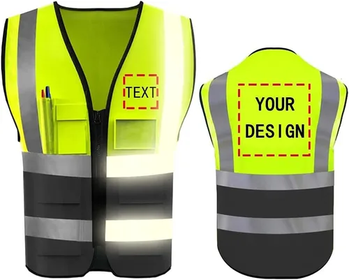 Miniatura 48 de Chaleco de Seguridad de Alta Visibilidad con Alta Reflectividad, Ropa de Trabajo de Seguridad Personalizada con Logotipo, Tiras Reflectantes