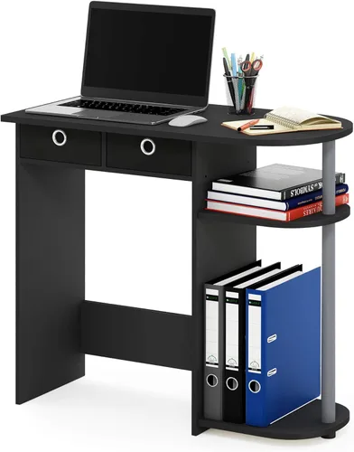 Miniatura 13 de Furinno Estante de escritorio clásico, gabinete de escritorio de 5 estantes, estante para libros, organizador de escritorio de 3 niveles