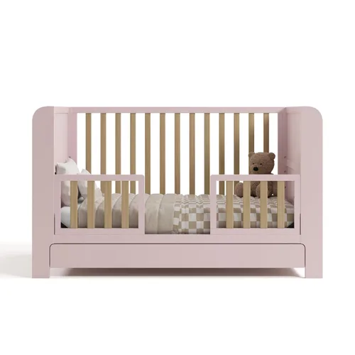 Miniatura 12 de Graco Read-with-Me - Cuna convertible 4 en 1 con cajón (Rosa con madera flotante) - Certificado GREENGUARD Gold. Se convierte en cama infantil, cama