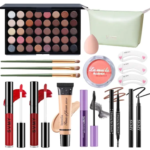 Miniatura 9 de Set de maquillaje para mujeres, kit completo de maquillaje para principiantes y profesionales, juego de maquillaje de viaje para adolescentes
