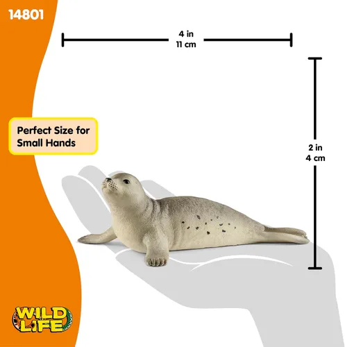 Miniatura 2 de Schleich Wild Life, juguetes realistas de animales marinos y oceánicos para niños y niñas, figura de juguete de foca, a partir de 3 años