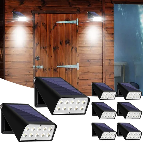 Miniatura 12 de Foco para exteriores alimentado por energía solar, luces de terraza del atardecer al amanecer, 2 modos ajustables de 90°, ideal para ubicación