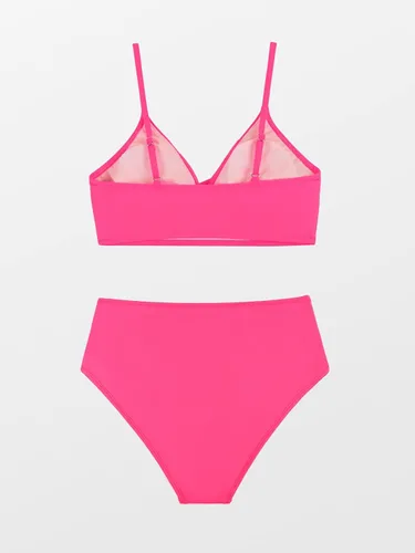 Miniatura 6 de CUPSHE - Conjunto de bikini torcido de cintura alta con cuello en V para mujer color rojo