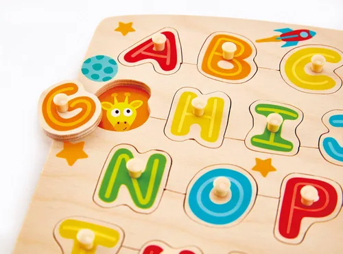 Miniatura 3 de Hape Juego de rompecabezas de clavijas del alfabeto, multicolor, 5 x 2 pulgadas