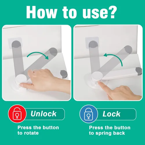 Miniatura 3 de Cerraduras de seguridad para inodoro para bebés (paquete de 2) Cerradura de asiento de inodoro a prueba de niños Productos de seguridad