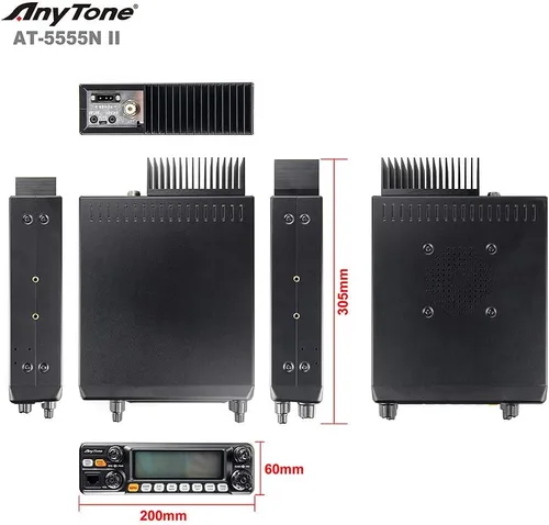 Miniatura 4 de AnyTone AT-5555N II - Transceptor móvil actualizado de 32.8 ft con reducción de ruido de radio de alta potencia 60W AM PEP/50W FM/SSB 60W (PEP)