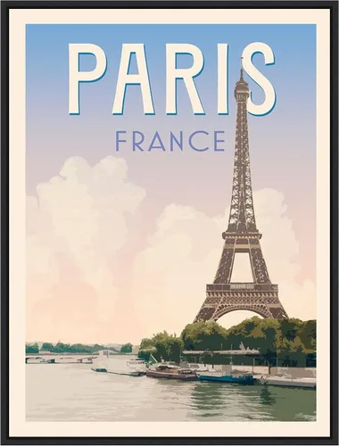 Miniatura 18 de Amanti Art Framed Canvas Wall Art 42x32 Retro Style Travel Poster III by Victoria Barnes, Framed Wall Art Canvas, Cityscapes Artwork, Modern Decor