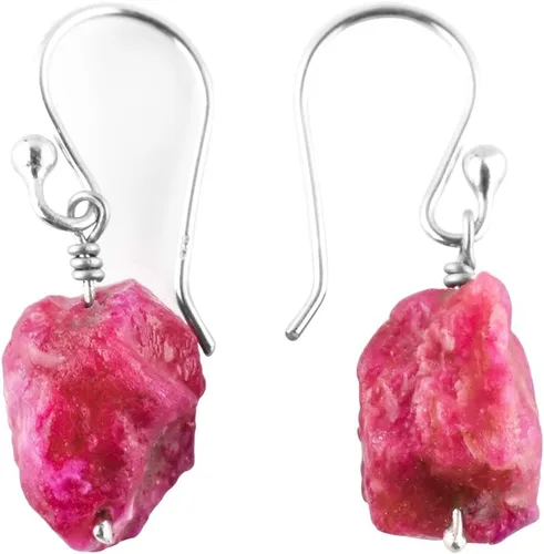 Miniatura 14 de Aretes colgantes de cristal crudo para mujeres y niñas Joyas de piedras preciosas naturales Joyas de piedra natal Plata de ley 925 Aretes