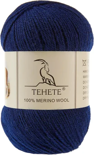 Miniatura 14 de Hilo de lana merino 100% para tejer, 3 capas, hilo de ganchillo lujoso, cálido, suave, ligero (gris oscuro, 3 bálsamo)