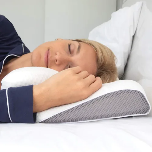 Miniatura 5 de Almohada para aliviar el dolor de cuello y hombros, almohada de contorno de espuma viscoelástica cervical, diseño ergonómico ortopédico que alinea