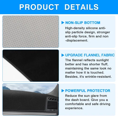Miniatura 6 de Autorder Cubierta de salpicadero para Hyundai Sonata 2006 2007 2008 Accesorios Cubierta de tablero Actualización de franela Dash Mat Parasol