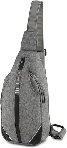 WATERFLY - Mochila pequeña tipo bandolera con correa cruzada, antirrobo, para viajes, bolsas de pecho para hombres y mujeres, mochila casual Gris