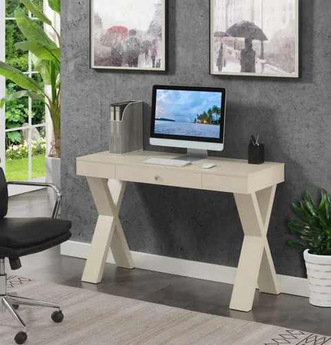 Miniatura 2 de Convenience Concepts Newport - Escritorio con 1 cajón, color marfil