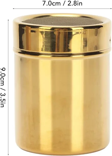 Miniatura 7 de Coctelera de azúcar en polvo de acero inoxidable para condimentos de café de cacao, canela, 2.8 x 3.5 in, agitador de malla fina con tapa de rosca